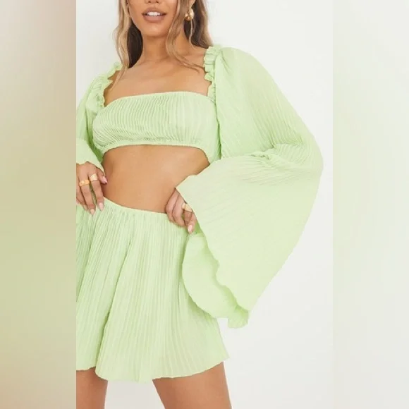 NWT - PLT Pleated Long Sleeve Romper - Picture 2 of 5